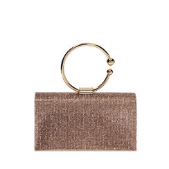 Mini sac femme rose or en laminé avec pierres, Primadonna, 255102425LPRAORUNI, 001a