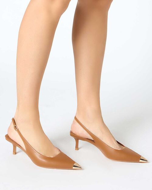 CHAUSSURES POUR FEMMES CHANEL SYNTHETIQU, COGNAC