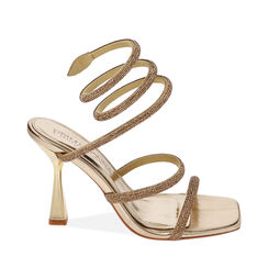 Sandali oro snake, tacco 10 cm, Primadonna, 212100015LMOROG035, 001a