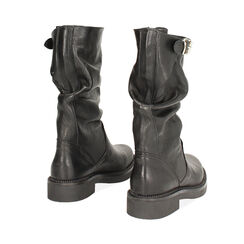 Biker neri in pelle lavata e gambale sceso, Primadonna, 261025202PANERO039, 003 preview