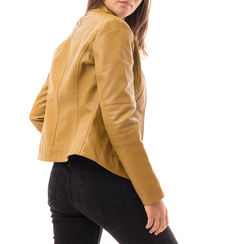 Biker jacket gialla in eco-pelle, Abbigliamento, 146500127EPGIALM, 002a