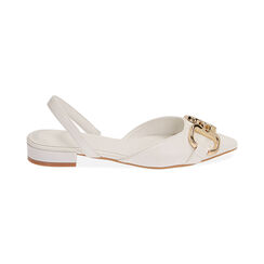 Ballerines slingback blanches avec baguette, SPECIAL WEEK, 194987401EPBIAN037, 001 preview
