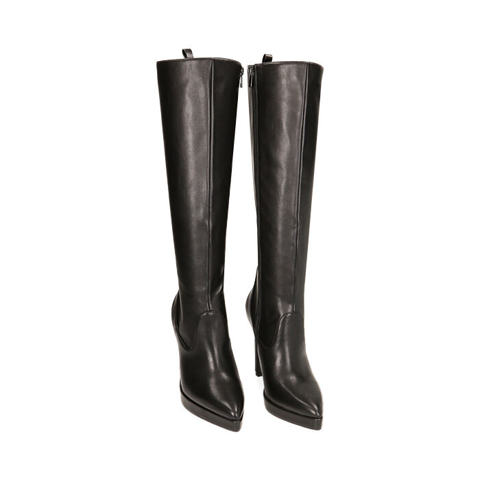 Stivali donna platform neri tacco 11 4 cm Primadonna Collection