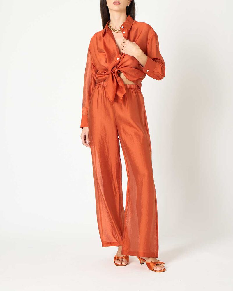 Pantalone donna arancio in tessuto image number null