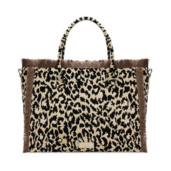 Borsa a spalla donna leopard in tessuto, Primadonna, 252324535TSLEOPUNI, 001a