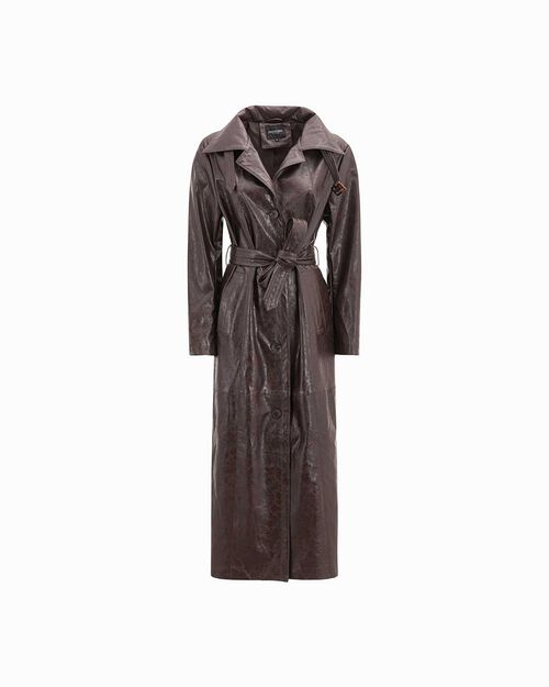 Trench testa di moro lucido donna, DK BROWN