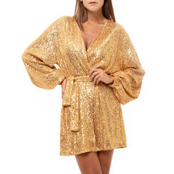 Mini dress oro con lentejuelas, REBAJAS, 16A211041PLOROGUNI, 001a