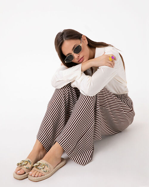 Sandali bassi beige eleganti, BEIGE