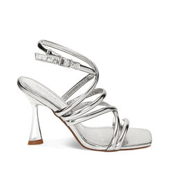 Sandales à talons argent en laminé, Primadonna, 234960811LMARGE035, 001a