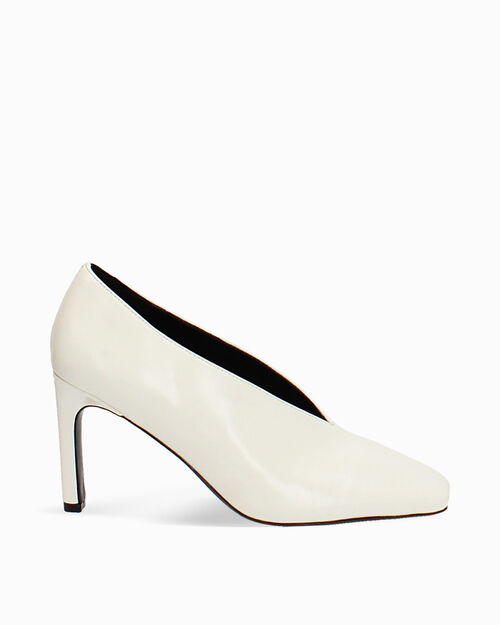 D&eacute;collet&eacute; bianche tacco 8,4 cm, WHITE