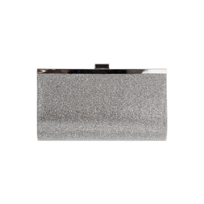Pochette argento con pietre scintillanti, Primadonna, 275108878LPARGEUNI