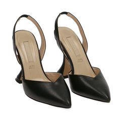 Slingback nere, tacco 10,5 cm , Primadonna, 172190572EPNERO036, 002a