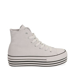 Sneakers bianche in canvas, 172642103CABIAN035, 001a