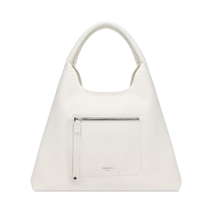 Borsa a spalla bianca con tracolla removibile, Borse, 275700618EPBIANUNI