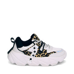 Sneakers blanches léopard, 23O522010EPBILE035, 001a