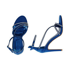 Sandali blu in raso, tacco 10 cm , Primadonna, 192174221RSBLUE037, 003 preview