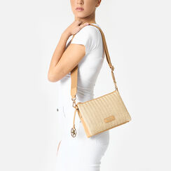 Pochette donna beige in raffia, Primadonna, 255701424RFBEIGUNI, 002 preview