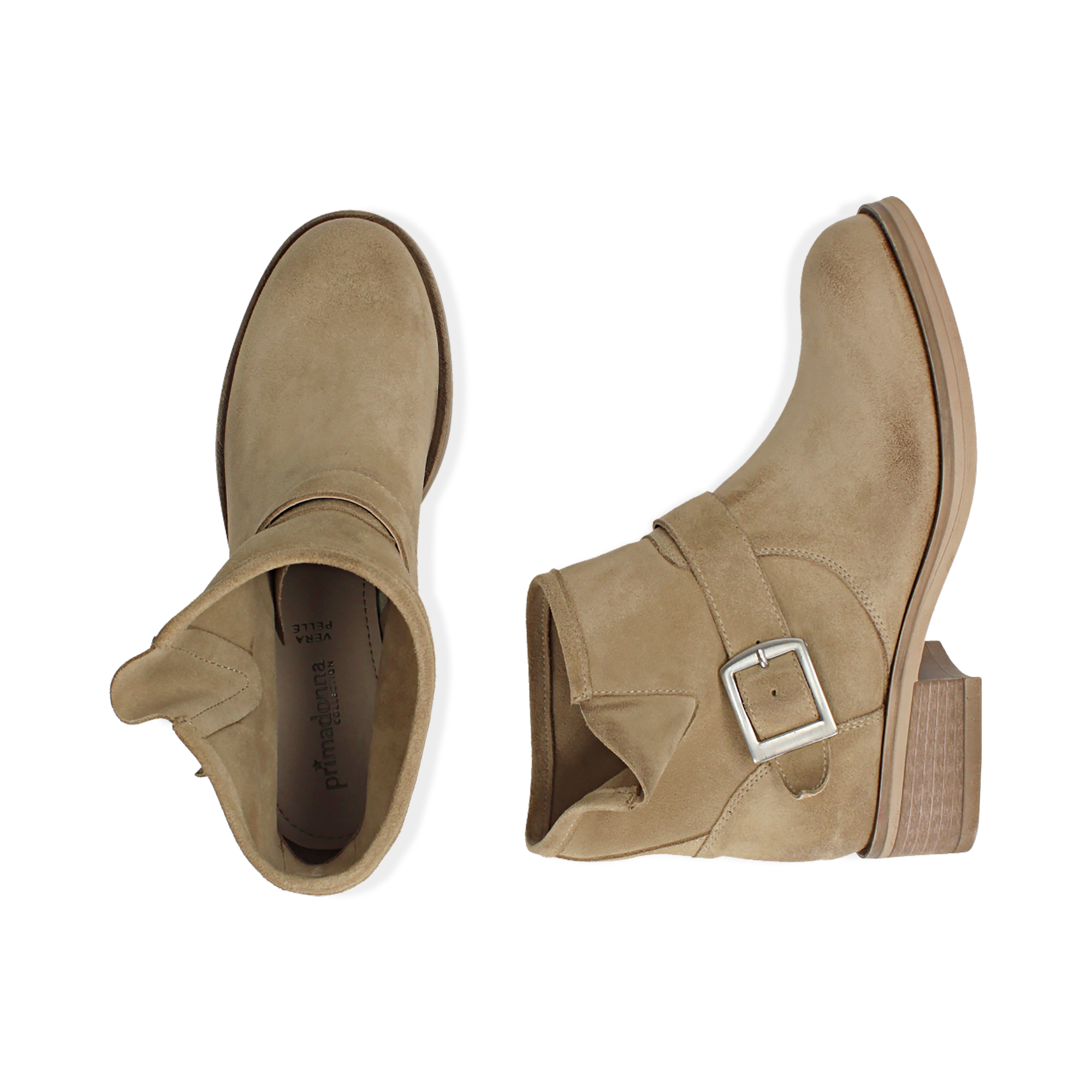 Botas biker de ante en color taupe | Primadonna Collection