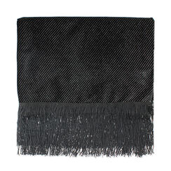 Pashmina noire et argent en tissu chic, Primadonna, 26B405101TSNEARUNI, 001a