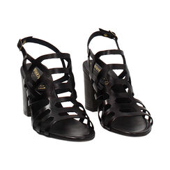 Sandale à talon pour femme noire en cuir de vachette, Primadonna, 257239909VANERO035, 003 preview