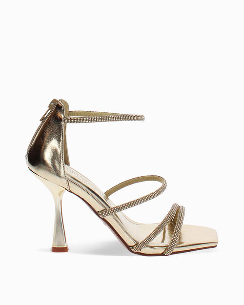 Sandali oro con tacco 9,5 cm, GOLD