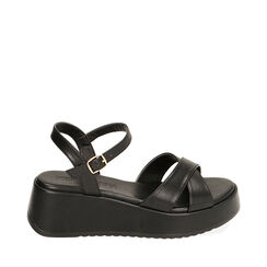 Sandali neri, zeppa 5,5 cm, 214958611EPNERO035, 001a