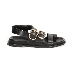 Sandali bassi donna neri in pelle, Primadonna, 25N151001PENERO036, 001 preview