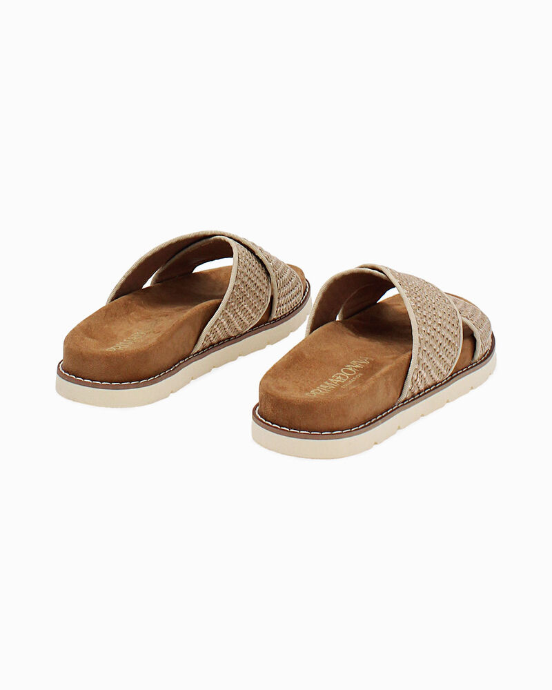 Sandali bassi donna beige in raffia image number null