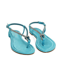 Sandali infradito celesti in raso, Primadonna, 214992802RSCELE035, 002a