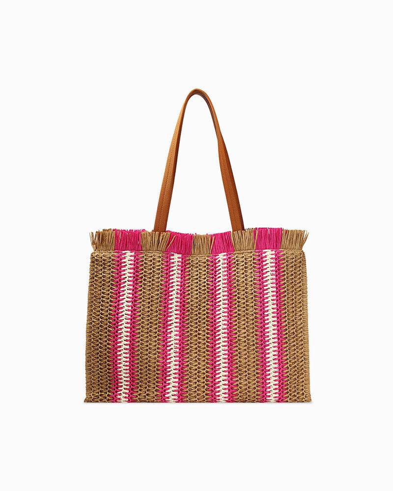 Borsa donna mare grande fucsia in raffia image number null