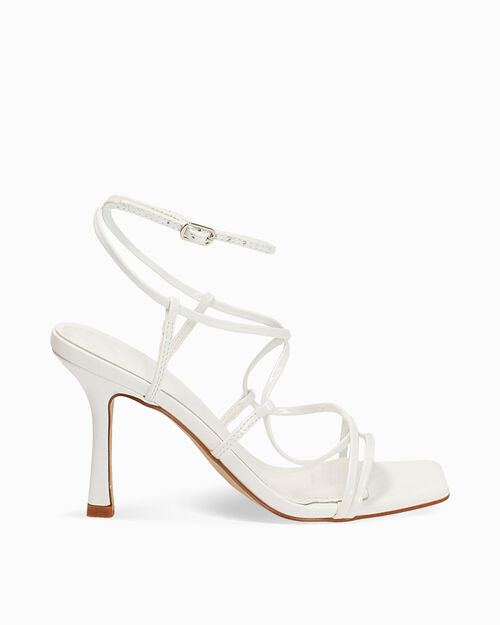 Sandali bianchi con tacco 9 cm, WHITE
