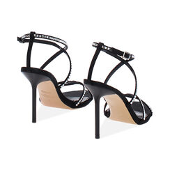 Sandali neri con pietre tacco 9,6 cm, Primadonna, 272126910RPNERO035, 004 preview