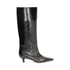 Bota negra en charol con tacón de 4,3 cm, Primadonna, 264959501NPNERO036, 001 preview