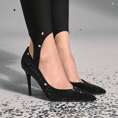 D&eacute;collet&eacute; in microfibra nera con tacco 10 cm, Primadonna, 262130611MPNENE036, 004 preview