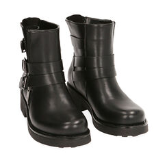 ZAPATOS BIKER SINTETICO NERO, Primadonna, 202884111EPNERO035, 002a