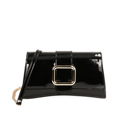 Borsa a spalla nera in vernice, Primadonna, 215124657VENEROUNI, 001a