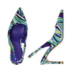 Zapato destalonado violeta de raso, tacón de 10 cm, Rebajas, 192194101RSMUVI040, 003 preview