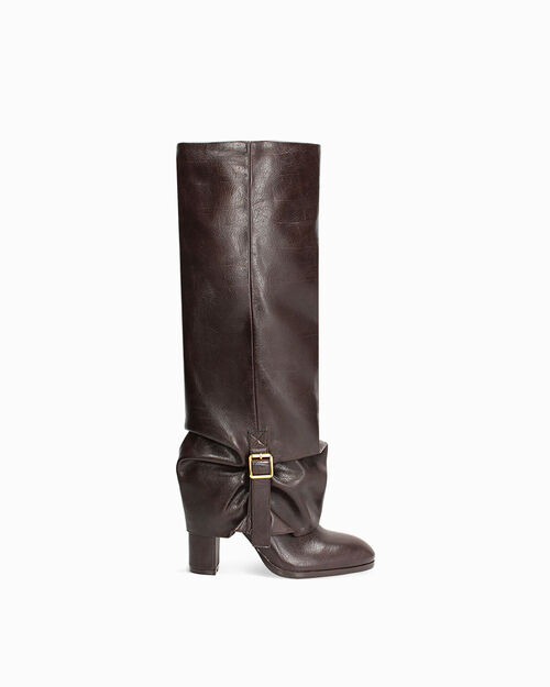 Botas marr&oacute;n oscuro tac&oacute;n 9,5 cm, DK BROWN