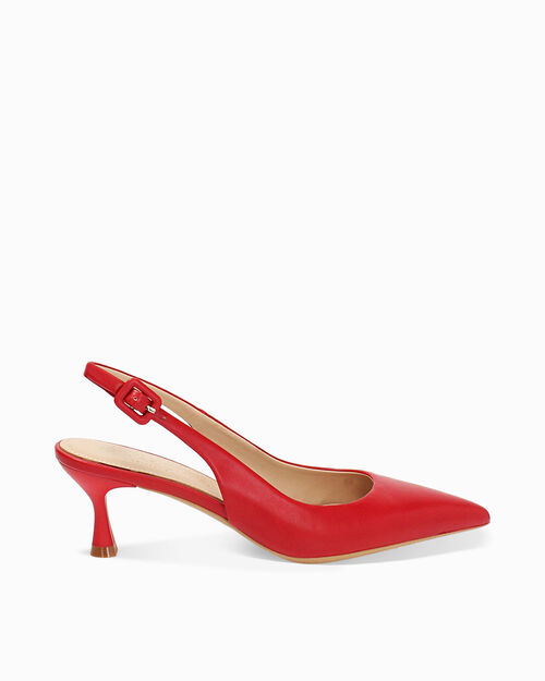D&eacute;collet&eacute; slingback donna rosse, tacco 6 cm, RED