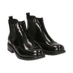 Chelsea boots neri in eco-pelle abrasivata, 