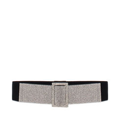 Cintura nera con dettagli in argento, Primadonna, 26B400821TSNEARUNI, 001a