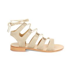 Sandalias planas de ante taupe para mujer, Primadonna, 25B814004CMTAUP036, 001 preview