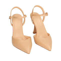 Décolleté slingback nude, tacco 9,5 cm, Primadonna, 212126321EPNUDE036, 002a