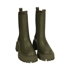 Chelsea boots verde militare, tacco 5,5 cm , Primadonna, 200614805EPMILI036, 002 preview
