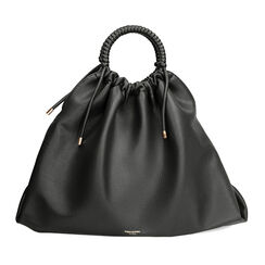 Borsa a mano nera con manico circolare, Primadonna, 262341875EPNEROUNI, 001a