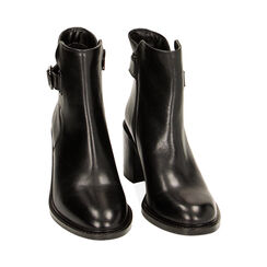Stivaletti neri in pelle, tacco 6,5 cm, Primadonna, 229474043PENERO035, 002 preview
