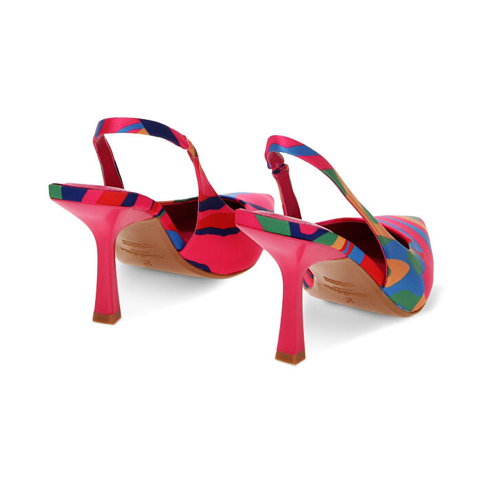 Decollete multicolor in raso donna tacco 8 5 cm Primadonna Collection