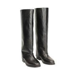 Stivali in pelle nera cavallerizzi, Primadonna, 26N515049PENERO040, 003 preview