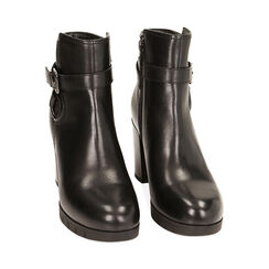 Stivaletti neri in pelle, tacco 7,5 cm, Primadonna, 22L925002PENERO040, 002 preview