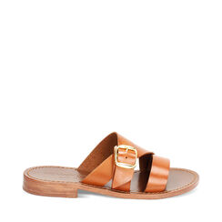 WOMEN SHOES FLAT COW LEATHER COGN, Primadonna, 23B814026VACOGN035, 001a